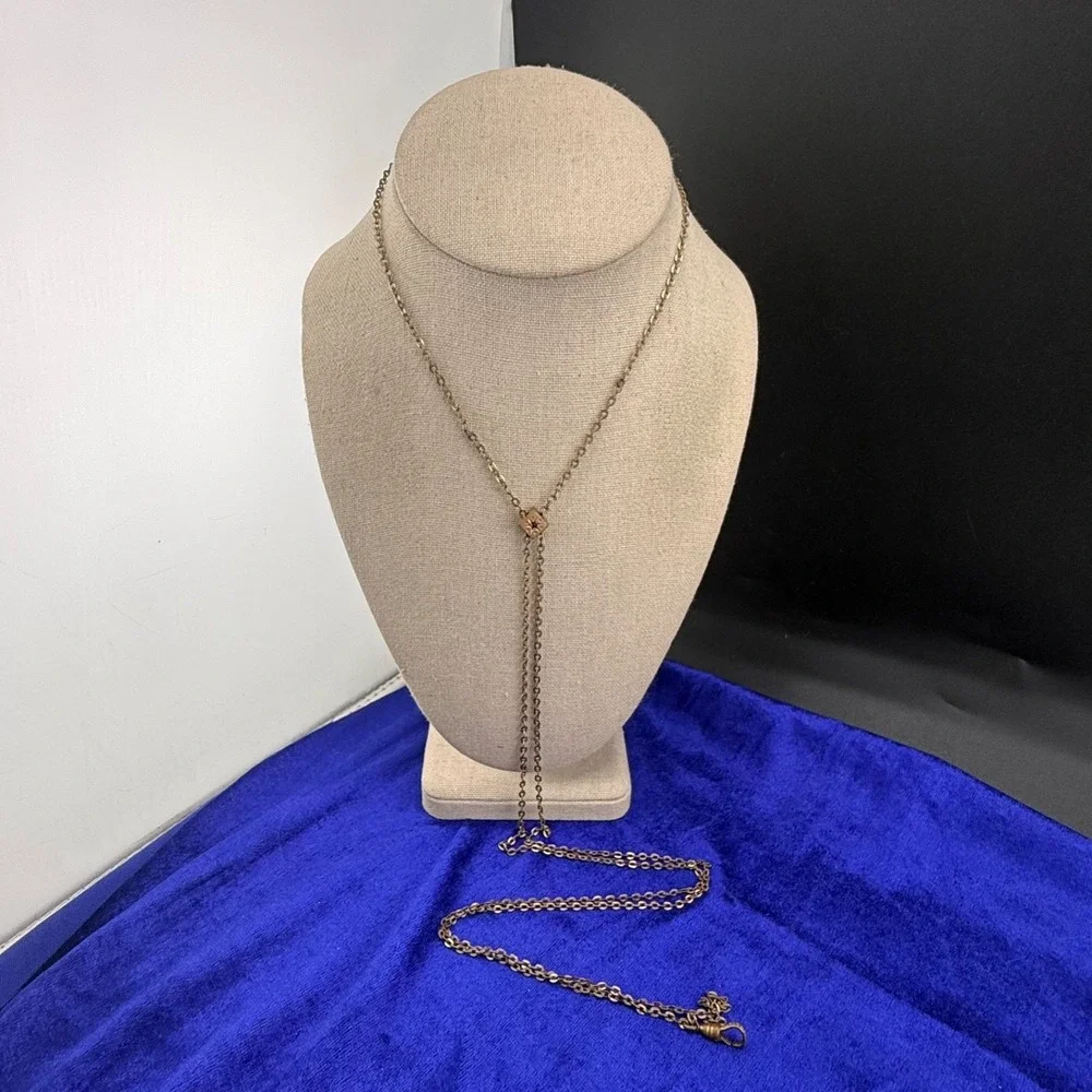 Vintage Gold Filled Watch Chain Fancy Slider Signed Lynn &Co 48